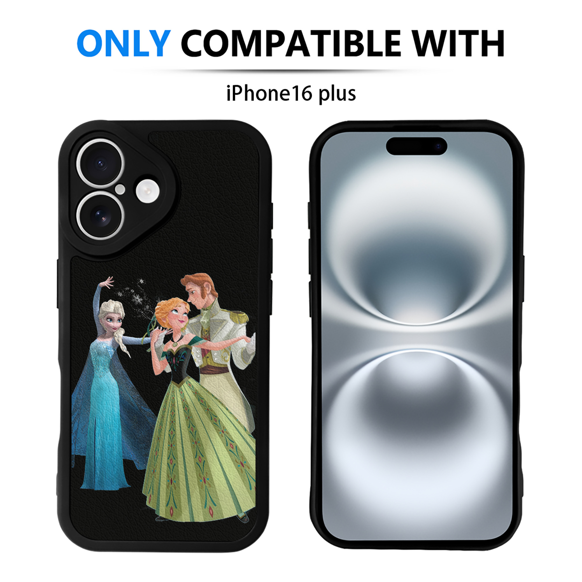 （画像用） アナと雪の女王 アンナ エルサ Frozen Anna Elsa 【iPhone 16シリーズ対応】シリコンスマホケース（レザー調） 材質：シリコン